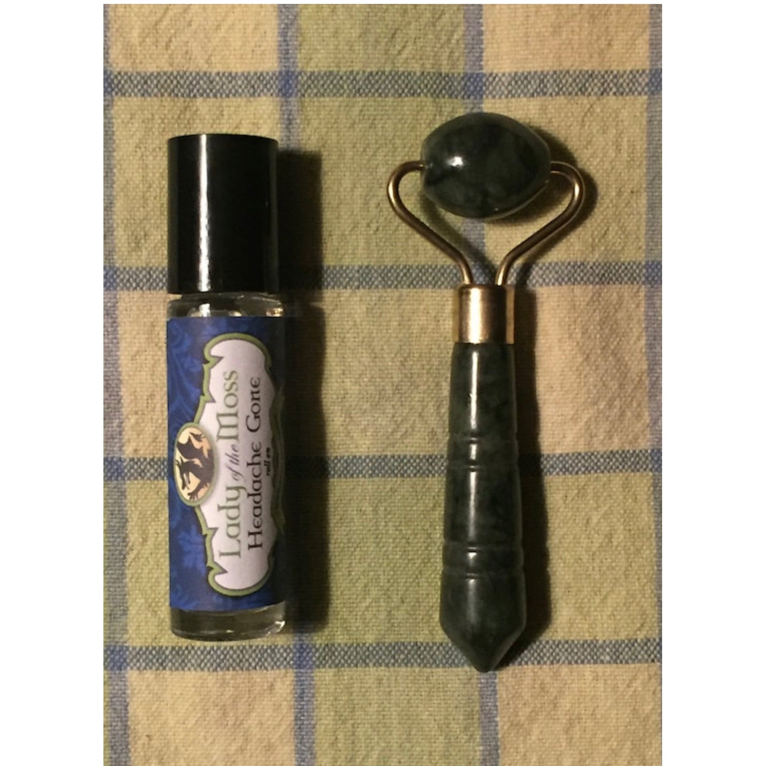 Headache, Migraine, Sinus oil and Jade Roller, Healing kit-Lady Of The Moss