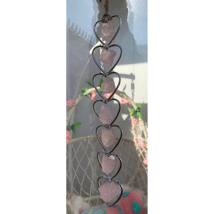 Rose Quartz Heart Sun Catcher-Lady Of The Moss