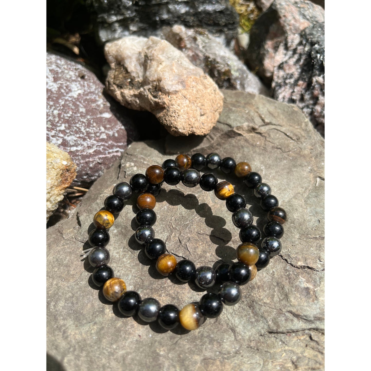 Tiger’s Eye, Black Obsidian and Hematite Bracelet-Lady Of The Moss