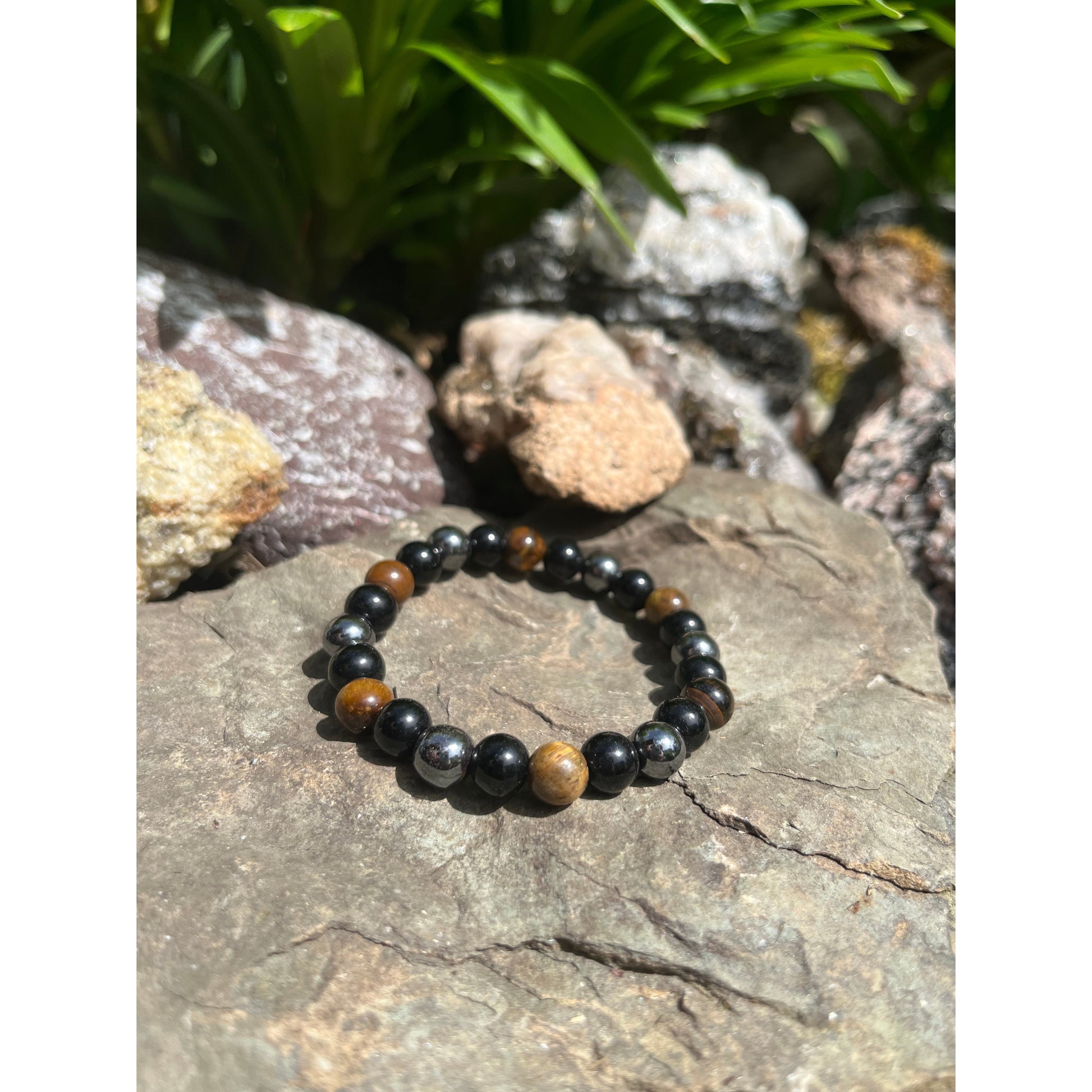 Tiger’s Eye, Black Obsidian and Hematite Bracelet-Lady Of The Moss