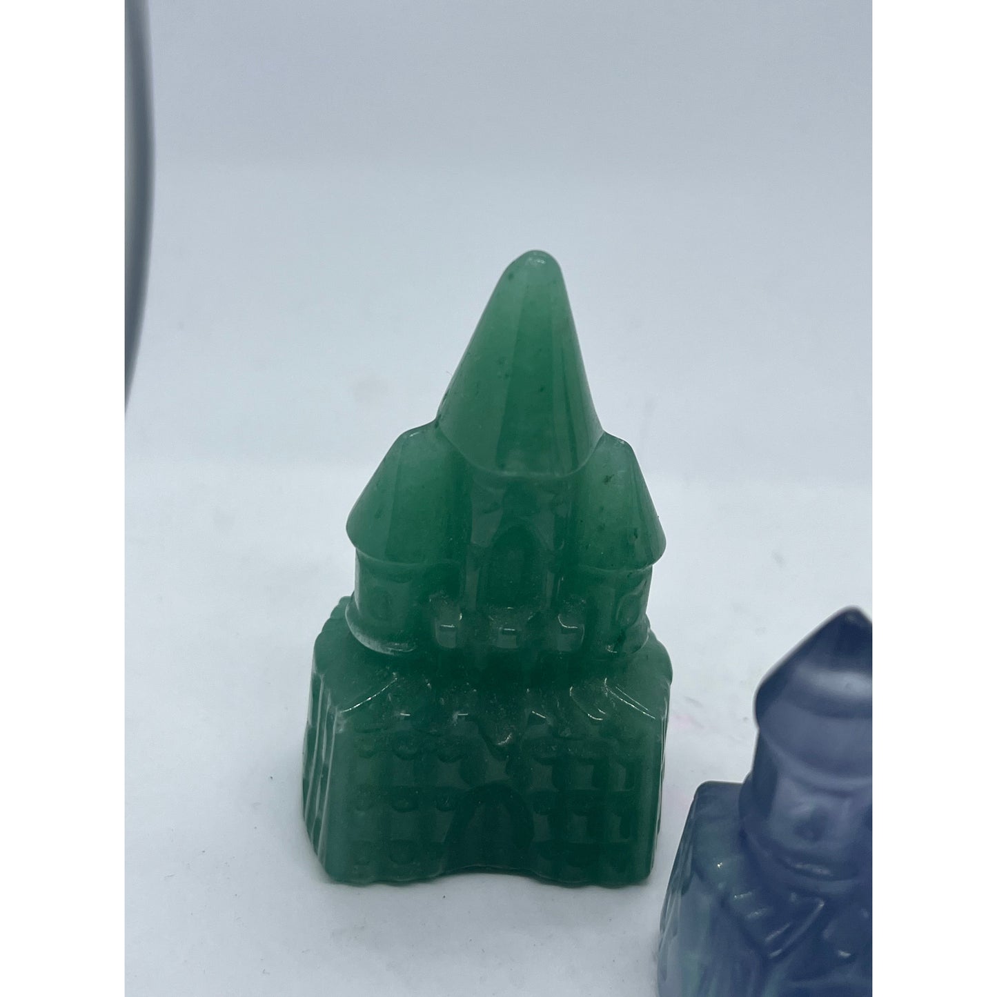 Castle Carving - Green Aventurine-Black Obsidian- Rainbow Fluorite-Lady Of The Moss